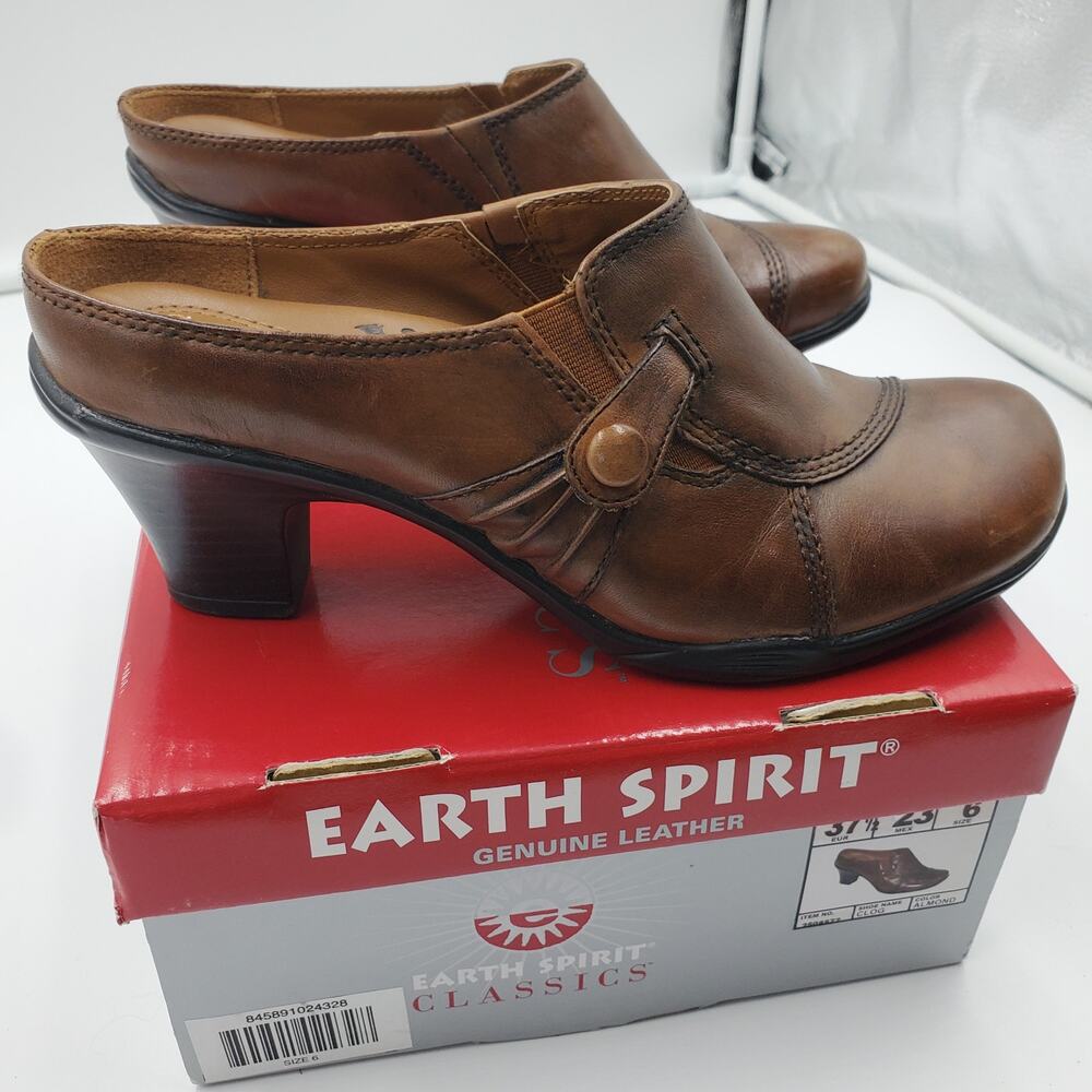 EARTH SPIRIT Classics "Emma" Women Size 6 Leather Clogs, PRE-OWNED - Picture 3 of 7